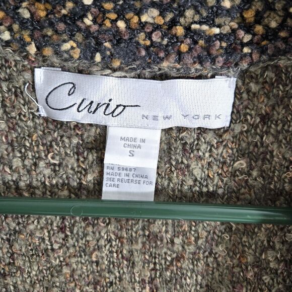 Curio New York Women's Small Brown Multi Blend Knit Snap Button BOHO Sweater - Picture 5 of 5